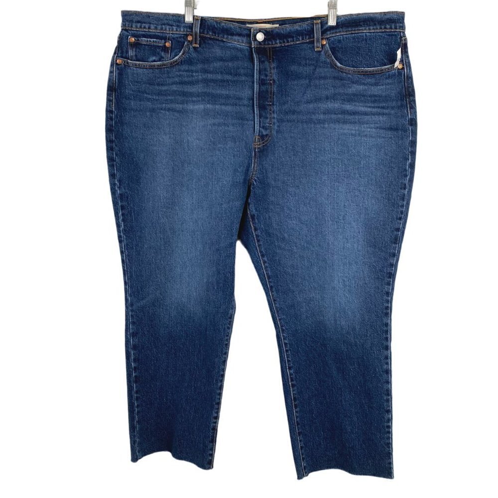 Levi's Premium Wedgie Straight Jeans Button Fly High Rise NWOT Women's Size‎ 24W